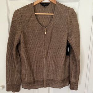 Misook Brown Zip Jacket